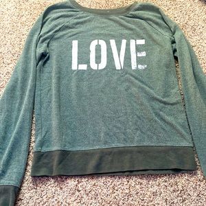 Grayson Threads XS rustic green love sweater